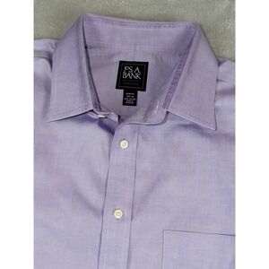 JOS A BANK TRAVELER Mens 16X32/33 Slim Fit Dress Shirt Lavender Fast Shipping!